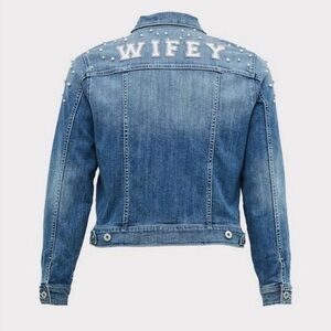 Torrid Size 2 Wifey Embroidered Faux Pearl Denim
Jacket - Medium Wash